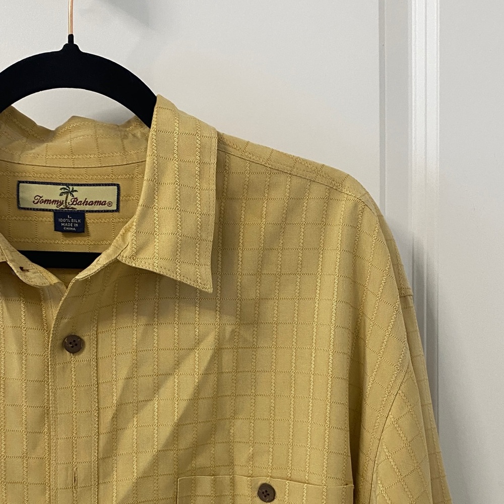 Tommy Bahama Mustard Silk Button-Up - Picture 3 of 9